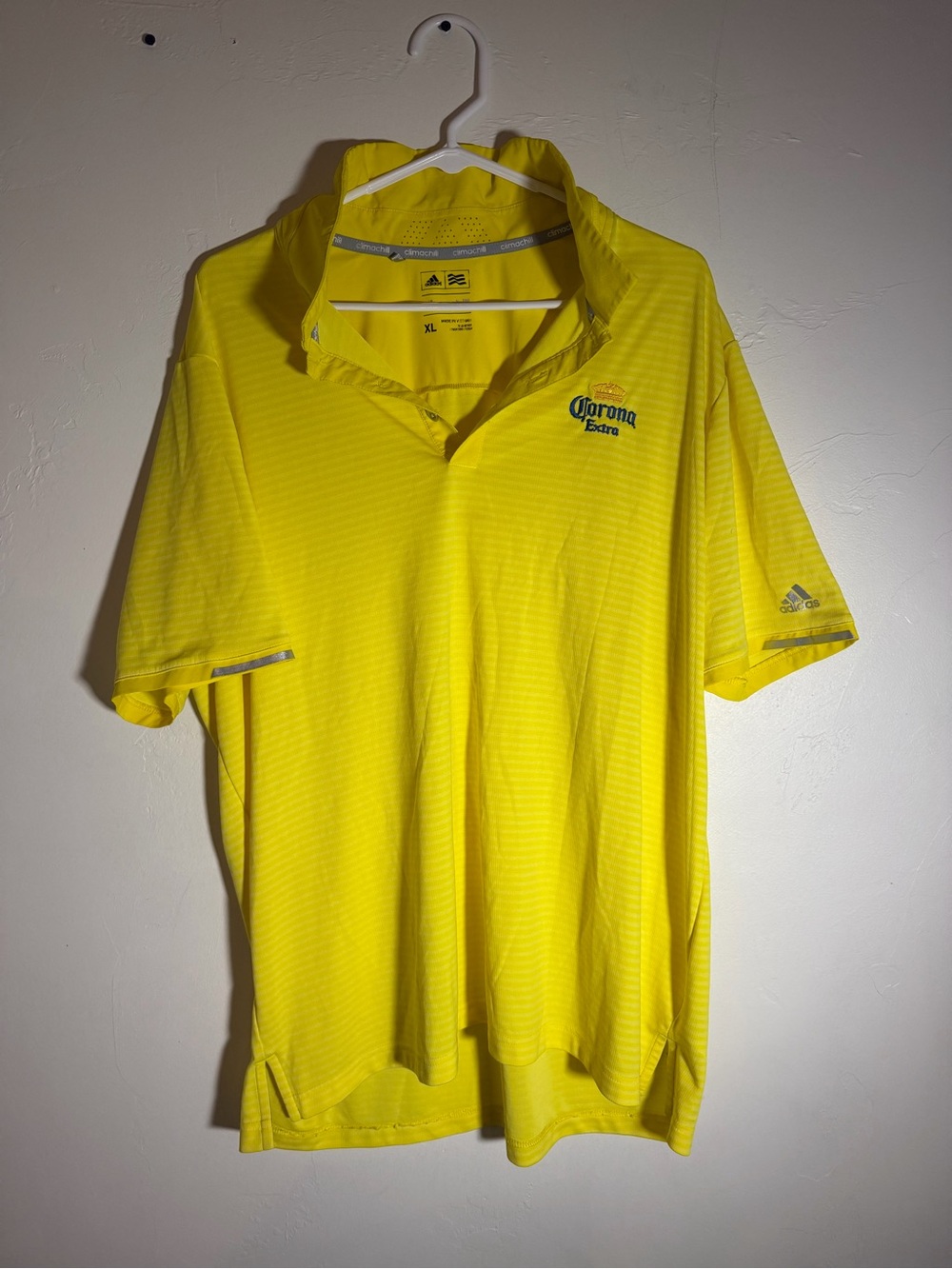 adidas Men's Yellow Corona Extra Performance Polo